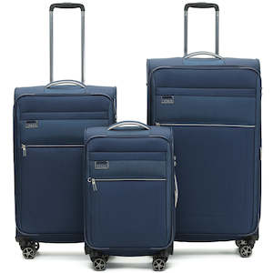 Luggage: Tosca Navy Vega Collection luxury softside trolley luggage set 81/70/55cm TCA720