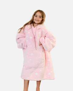 Kids Blanket Hoodie - Pink Glow In The Dark