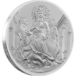 Creatures of greek mythology - gorgon silver coin