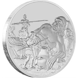 Creatures of greek mythology - cyclopes silver coin