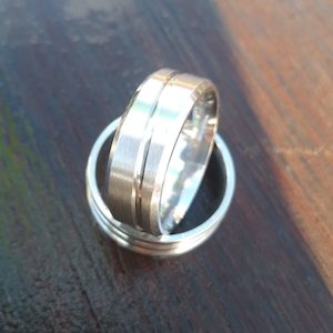 Men’s Silver Titanium Brushed Ring Evolution