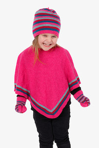 Kids Possum Merino Silk Poncho NATIVE WORLD