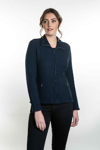 Shaped Zip Possum Merino Wool Silk Jacket KORU