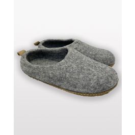 Toesties Felted Wool Leather Sole Slippers - New Zealand Nature