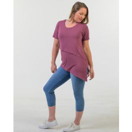 Bamboo Asymmetric Longline T-Shirt - New Zealand Nature