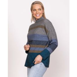 Noble Wilde Possum Merino Lizzie Striped Sweater - New Zealand Nature