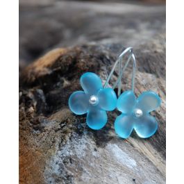 Hydrangea Blossom Recycled Glass Earrings - New Zealand Nature