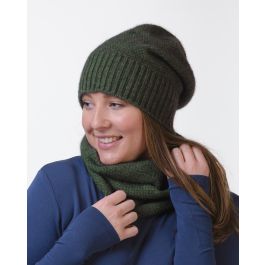 Noble Wilde Possum Merino Moss Slouch Beanie - New Zealand Nature