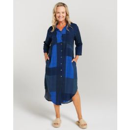 Homewares: Blackstone Shades of Blue Shirt Dress - New Zealand Nature