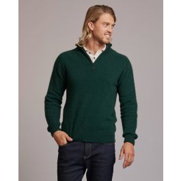 McDonald Possum Merino Men's Half Zip Sweater - New Zealand Nature