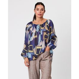 Blackstone Floaty Print Blouse - New Zealand Nature