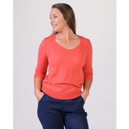 Optimum Organic Egyptian Cotton 3/4 Sleeve Top - New Zealand Nature