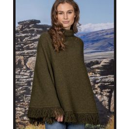 Noble Wilde Possum Merino Fringed Poncho - New Zealand Nature