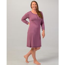 Bamboo Sleepwear Separates Long Sleeve Henley Nightie - New Zealand Nature