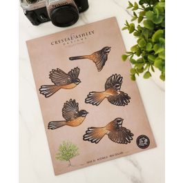 Wooden Fantail Decal Wall Art - New Zealand Nature