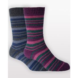 Noble Wilde Possum Merino Mini Stripe Socks - New Zealand Nature