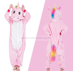 Kids Pink Unicorn with rainbow tail