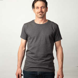 Clothing: Mens Organic cotton T Shirt - Charcoal marle