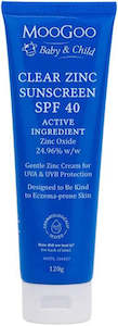 Products: MooGoo Baby Clear Zinc Sunscreen SPF 40 120g 