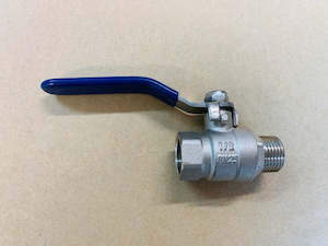 Plumbing goods wholesaling: [V312] Male + Female ball valve 15mm (blue)- long handle