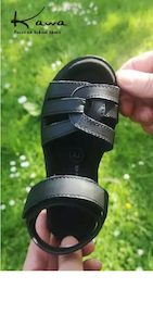 Black Girls Leather School Sandal-JUNIOR (GS02)