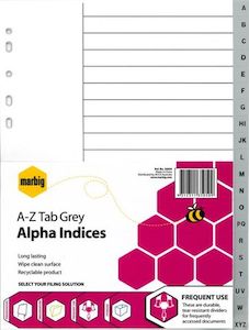 A4 Z PVC Indices Grey