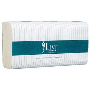 Livi S/fold 1ply P/towel Pk20