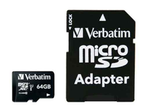 Verbatim Premium microSDXC Class 10 UHS-I Card 64GB with Adapter