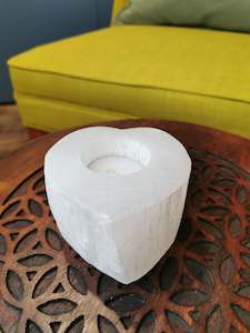 Womenswear: Selenite Heart Candle Holder