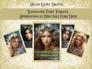 Enchanted Fairy Forest Printable 35 Affirmation Cards, Digital Download No Physical Product