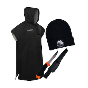 Skin diving equipment: Gift Pack Two - Poncho + Beanie + Knife