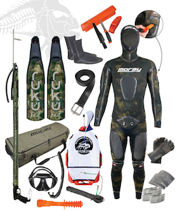 Skin diving equipment: Premium Spearfishing Package Camo