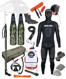 Skin diving equipment: Premium Spearfishing Package Black