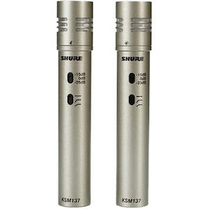 cardioid Microphone: Shure KSM 137  Cardioid Instrument Small Diaphragm Microphone Stereo pair