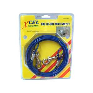 dog chain: Dog Run Cable - Galvanised with Snap & Centre Swivel 6m x 4mm