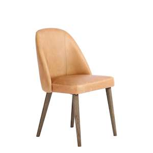 Furniture: Tan Leather Dining Chair