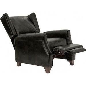 Furniture: Black Leather Recliner