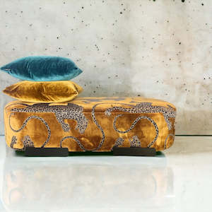 Oval Ottoman - Gold Panthera - Floor Stock