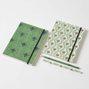 Furniture: Bee 80 Page Set of 2 Notebooks with Pencils