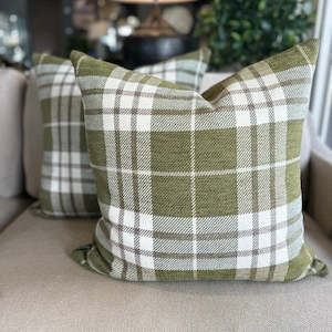 Tudor Green Check Cushion 55x55