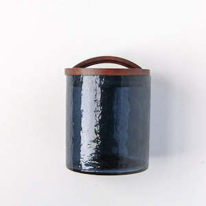 Furniture: Blue Glass Canister