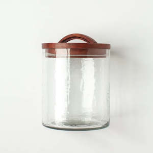 Furniture: Clear Glass Canister