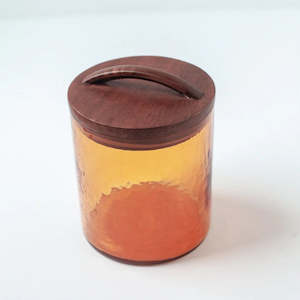 Furniture: Amber Glass Canister