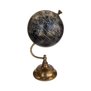 Black Globe with Gold Base