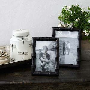 Furniture: Faux Bamboo Black Photo Frame 4x6"