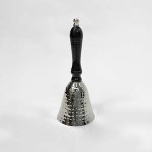 Bell in Nickel Finish With Black Wooden Handle