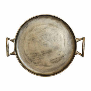 Round Tray in Antique Brass