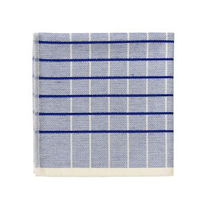 Furniture: Tea Towel Small Squares - Baja Blue