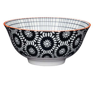 Black Check Centered Bowl