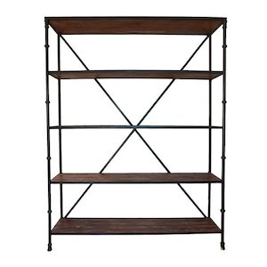 Furniture: Heston Wood & Metal Bookshelf